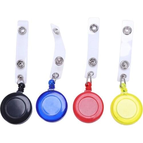 Set of 4 pcs Retractable Reel Badge holder YOYO Clip Snap Button ID Card Key