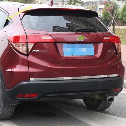 Lapetus Rear Tailgate Trunk Door Strip Streamer Cover Kit Fit For Honda VEZEL HR-V 2014 - 2019 Stainless Steel Auto Accessories