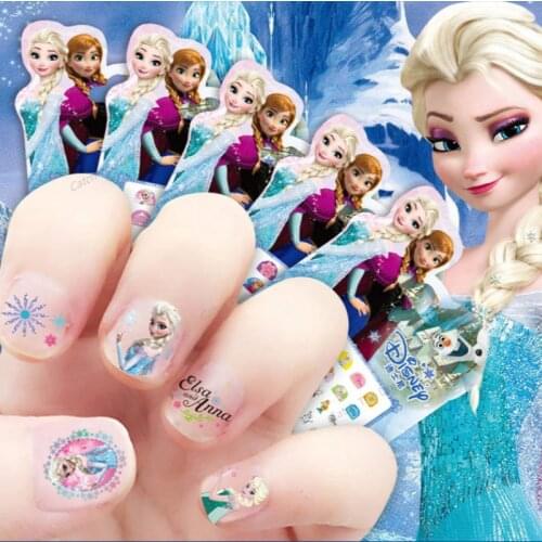 1pcs Disney Frozen Child Nail Sticker Little Mermaid Minnie Disney Princess Cartoon Nail Sticker Party Supplies