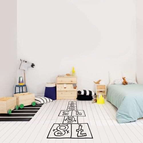 Cartoon Large Hopscotch Number Floor Wall Sticker Bedroom Kids Room Hopscotch Wall Decal Nursery Playroom Vinyl Decor