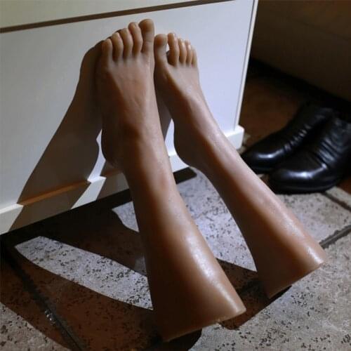 Foot Leg Male Like Real Silicone Model Reality Shoes Shoot Photo Soft Halloween Teenagers Male Foot