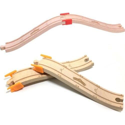 P089 Exquisite Pattern Thickened Ramp + Fixed Card Combination Track Children Track Game Scene Bridge Compatible Train Wooden