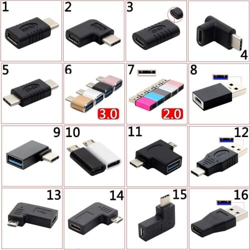 USB 2.0 3.0 type-c female to Android micro usb / type-c OTG / type-c male to female extension adapter Converter collection