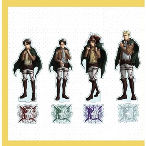 Cloak Series Attack on Titan Acrylic Tabletop Stand Figure Model Plate Decoration Toy Eren Jaeger Reiner Braun Levi Ackerman