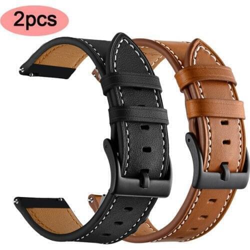 22mm Leather Watchband Quick Release Strap for Huawei Watch 2 (Classic) Samsung Gear 2 Neo Live Pebble Time / Steel Band Belt