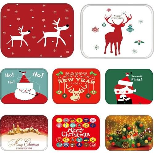 Mat in Hallway Kitchen Rubber Doormat Merry Christmas Deer Welcome Home Decor Living Room Rug Anti-Slip Dustproof Carpet