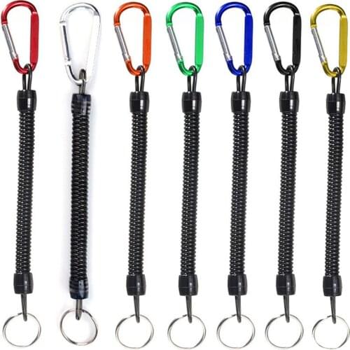 Coiled Retractable Fishing Lanyards Coil Lip Grips Fish Tools 100-120cm