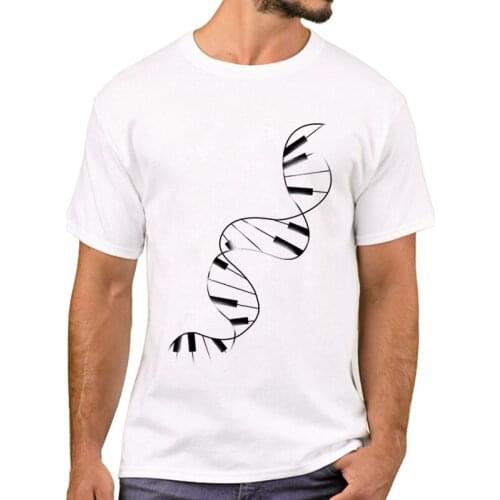 TEEHUB Hot Sales Fashion Art Piano Men T-Shirt DNA Piano Printed T Shirts Short Sleeve Tshirts Boy Harajuku Tee