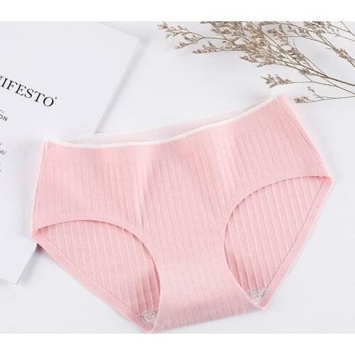 Thread Cotton Panties Pretty Seamless Ladies Breathable Briefs Cotton Crotch Mid-Rise Cute Women Underwear Hot Sale 1pcs/lot