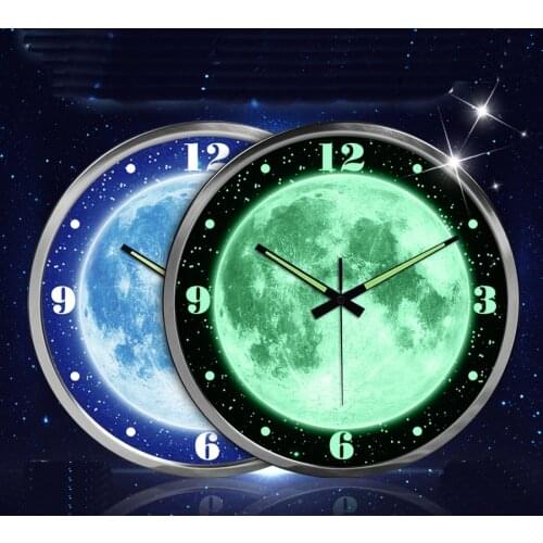 Magical luminous Moon Star Wall Clock Star personality bedroom living room wall clock Universe clock
