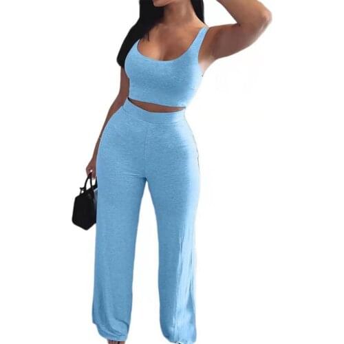 2021 Womens Bandage Set 2 Pieces Strap Sleeveless Bustiers And Long Bell-Bottoms Trousers Sexy Celebrity Party Sheath Vestidos