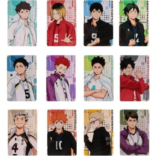 1pcs Anime Haikyuu!! Figures Card Stickers IC Card Paster Kids Toy Stickers Suitable For Bus Card Bank Card Card Decoration