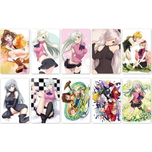 10pcs/set 5.4x8.5cm Anime The Seven Deadly Sins Card Stickers Cartoon Cards for Cosplay Accessories Set