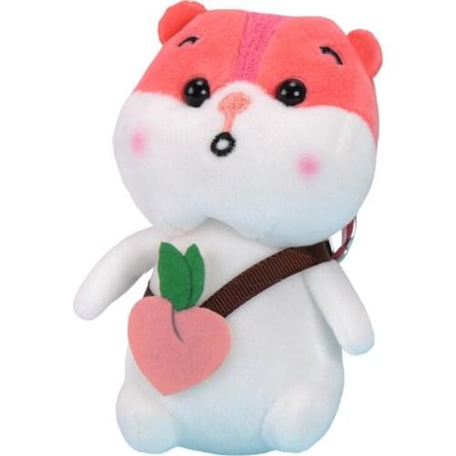 10PCS 11cm Favorite Hamster Carry Fruit Bag Bag Decoration Plush Mini Pendant Keychain Doll Ring Soft Toy