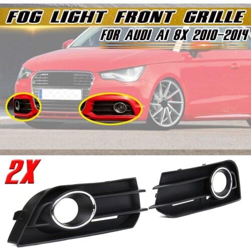 2pcs Front Bumper Fog Lights Cover For AUDI A1 8X 2010 2011 2012 2013 2014 Fog Lamp Grille Grill Headlights Protector Lamp Hood