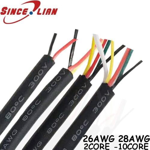 2Core 3 4 5 6 7 8 9 10P Wire 26AWG 28AWG Video Wire Channel Audio Line PVC Signal Cable 45M/90M 2-9 Core Electric LED Cable DIY