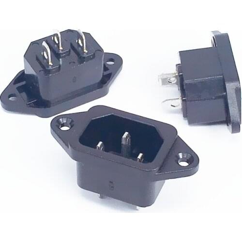 2018 Hot 5 Pcs 3P IEC 320 C14 Male Plug Panel Power Inlet Sockets Connectors AC 250V 10A