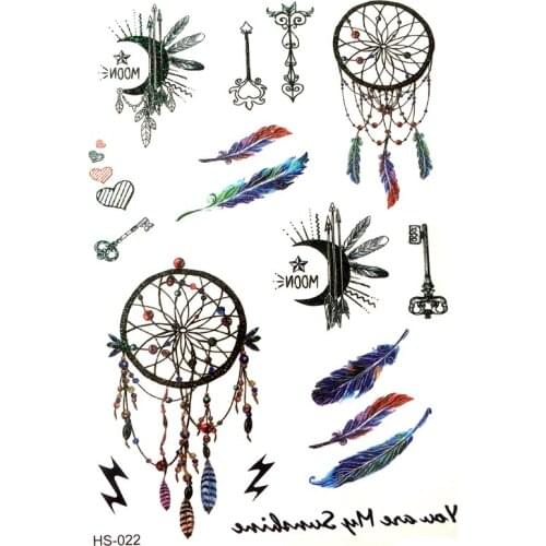 3PCS Dreamcatcher Waterproof Temporary Tattoos Men Harajuku Flash Gold tattoo Kids henna tatoo Flash tattoo sticker