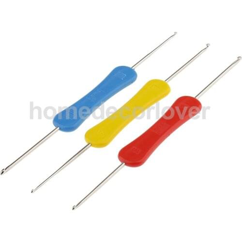 3 Mixed Double Ended Grip Crochet Hooks Handmade Sewing Tool DIY Accessories