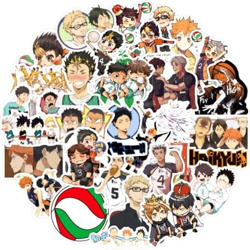 50Pcs Japanese Cartoon Cartoon Boy Haikyuu Volleyball Sticker For Suitcase Refrigerator Scooter Diary Book Children Toy Sticker