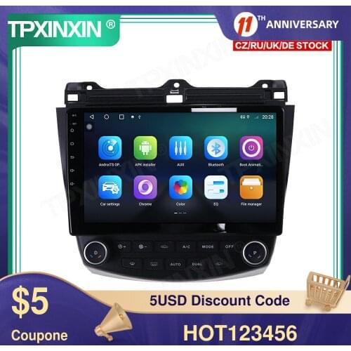 6+128G Android 10 For Honda Accord 2003-2007 Car Multimedia Player GPS Navigation Headunit Auto Radio Audio Stereo Tape Recorder