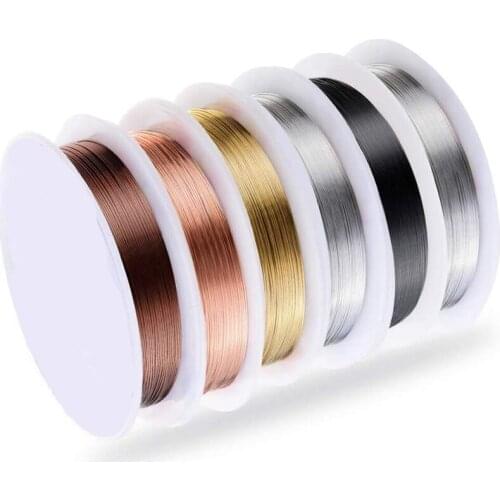 6 Pack Jewelry Beading Wire for Jewelry Making Supplies and Craft (24 Gauge)