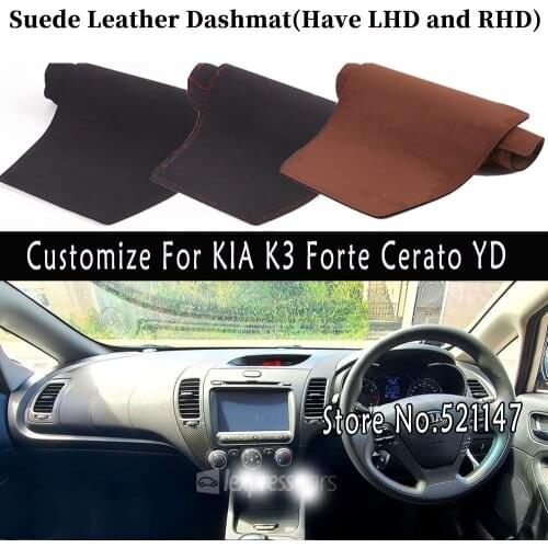 Accessories Car-styling Suede Leather Dashmat Dashboard Cover Dash Mats Carpet For Kia Cerato Forte K3 YD 2013 2016 2017 2018