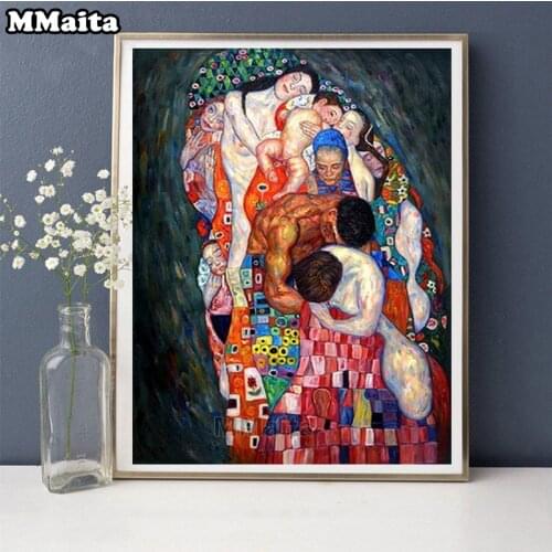 Diamond painting Gustav Klimt kiss lover Full rhinestones square round diamond embroidery World famous painting Decor GG5722