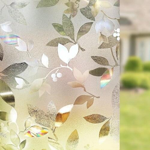 Leaf Window Film Static Cling Protect-Privacy UV-Proof Multi-Size PVC Window Protection Removable Reusable Window Decoration
