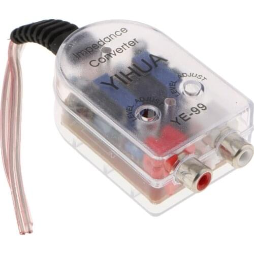 Car Stero Radio Speaker High To Low RCA Line Impedance Converter Adapter