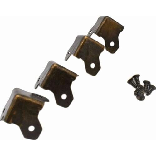 Bronze Vintage Box Corner Protector Triangle Metal Box Decorative Edge Safety Guard for Table Suitcase Cabinet Trunk - 24pcs