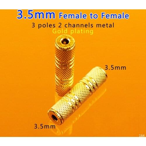 ChengHaoRan 1pcs High qulity nickel plating / Gold Plated 3.5 mm Female to 3.5mm Female Jack Stereo Coupler Adapter
