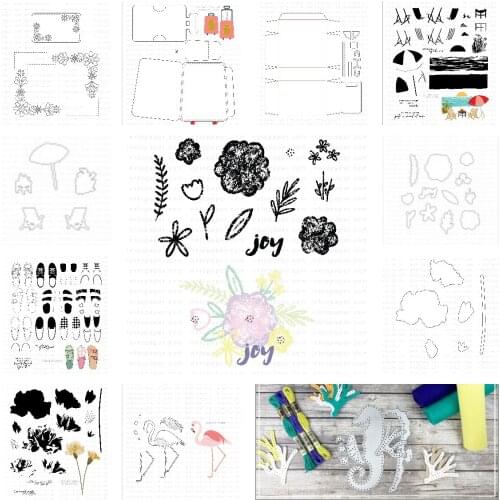 Flowers and flamingos and shoes and beach series and shoe series and boxes Cover Cutting Dies Scrapbook Diary Decoration Stencil