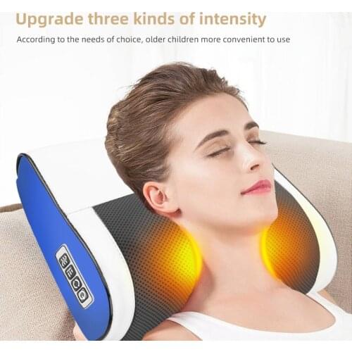 Infrared Heating Electric Massage Pillow Neck Shoulder Back Head Body Musle Home Relaxation Massager Shiatsu Relief Pain Device