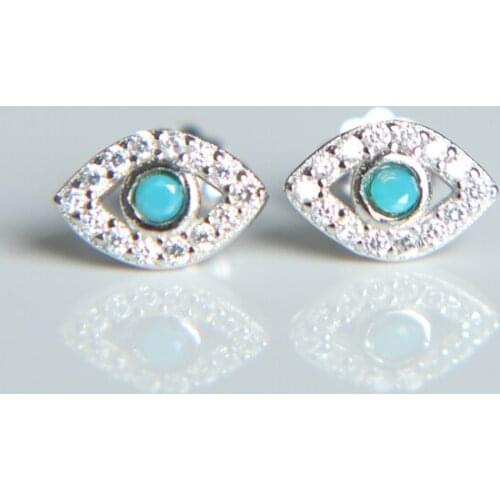 Fashoin 2017 new arrival european style earrings eyes 925 silver zirconia stud earring for women