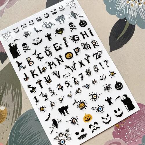 FEB-021 Happy Halloween Pumpkin lantern 3D Back glue Nail decal Nail sticker Nail decoration Nail art Nail tool Nail ornament