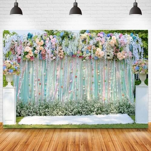 Wedding Valentines Day Rose Blossom Floral Wall Party Photography Backgrounds Flowers Backdrops For Baby Newborn Photo Studio