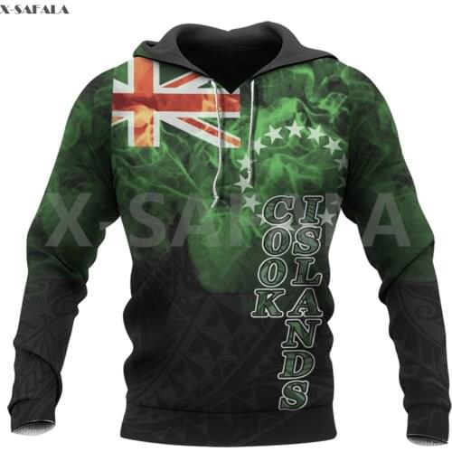 Cook Islands Polynesian Coat Arms Smoking 3D Over Printed Hoodie Man Women Unisex Outwear Zipper Pullover Sweatshirt Casual