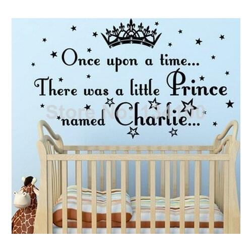 Customer-made PERSONALISED Name ONCE UPON A TIME PRINCE Decal Home Decoration Mural Removable Sticker-You Choose Name and Color
