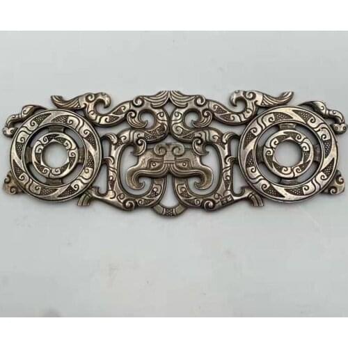 China White copper archaize carving Hollow out crafts statue