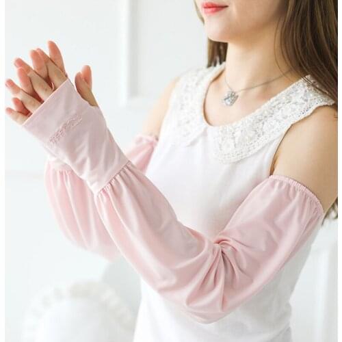 Summer loose sunscreen driving ice silk sleeve female thin section UV sleeve arm arm guard gloves male ice sleeve