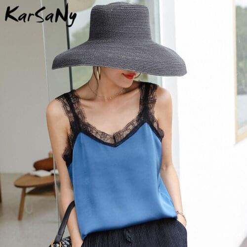 Black Lace Tank Top Women Ccamisole Summer Sexy Satin Silk Tank Tops Ladies Sleeveless Women 2020 White Lace Basic Tops Summer