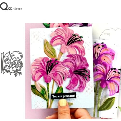 Lily Model Metal Cutting Dies Stamps Dies Scrapbooking Mold Cut Childrens Handmade Tools DIY Craft Decoration Metal Die Cut New