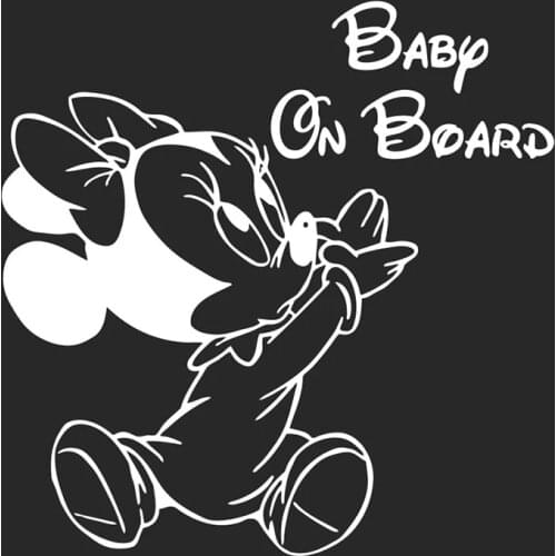 Cartoon BABY ON BOARD Car Sticker Mirror Cute Waterproof Automobiles Exterior Accessories Reflective Vinyl Decals