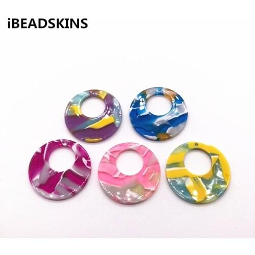 New arrival! 32mm 50pcs/lot acetic acid round-shape charms for earrings accessories/Earring parts Jewelry Findings making