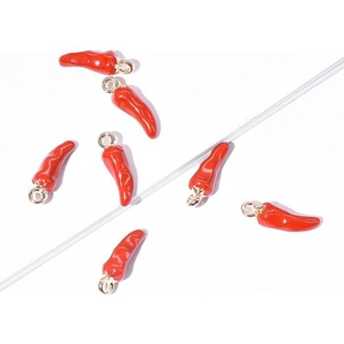 BULK! 20 Red Chili Pepper Charms Vegetable Enamel Craft Supplies JEWELRY MAKING Food Earring Pendant 5*17mm Pepper Charms KL3DH3