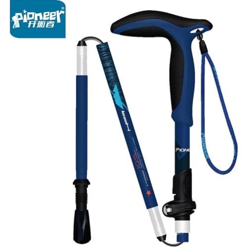 Pioneer Folding 5 Sections Trekking Pole Ultralight Outdoor Camping Hiking Walking Sticks Cane Climbing Canes