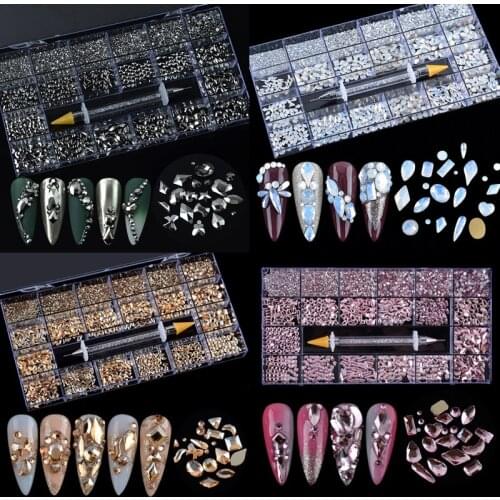 Swarovsky Multi-Shape Flat Back Glass Irregular Crystal/AB/Rainbow Rhinestone Nail Art Craft 3D Decoration