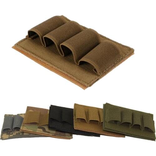 Tactical Army Airsoft Buttstock 12 Gauge 4 Rounds Ammo Carrier Pouch Holder Shotgun Shell Cartridges Pouch Hunting Accessories