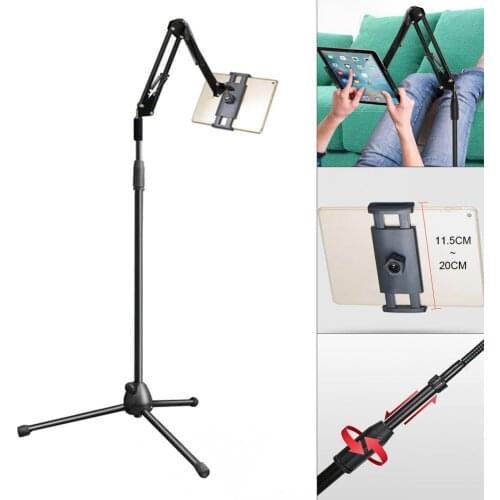 Telescopic Tripod with Long Arm Flexible Mobile Phone Tablet Stand Holder Bracket Clip Clamp Lazy Bed Desktop Clip Metal Bracket